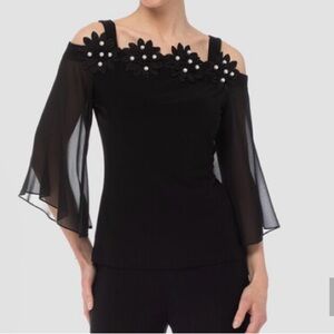 NWT Joseph Ribkoff  Black Blouse Style size 4